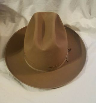 Vintage Resistol Brown Cowboy Hat Western Self Conforming