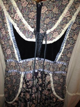 Vintage Jessica McClintock Gunne Sax Dress Prairie Gypsy Peasant Size 5 No Label 6