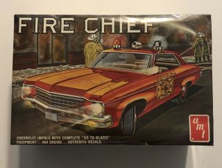 Rare Amt Fire Chief Model Kit 1970 Chevy Impala 454 Engine