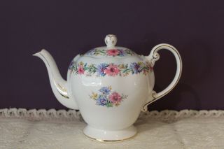 Vintage Eb Foley Cornflower Blue Teapot Made In England