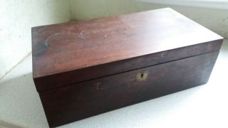 Antique Vintage Wooden Writing Slope Box - Restoration Project - 18 X 9 1/2 X 6