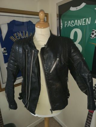 Eagle Vintage Cafe Racer Leather Motorcycle Jacket Size 42