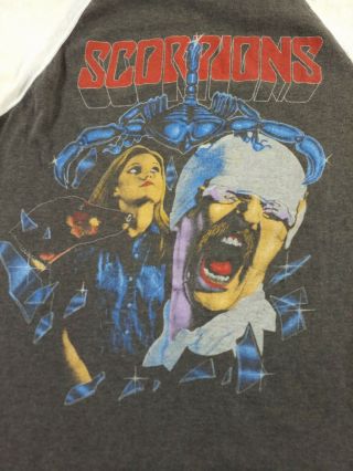 Vtg 1984 Scorpions Love At First Sting World Tour Concert Raglan T Shirt Med Usa