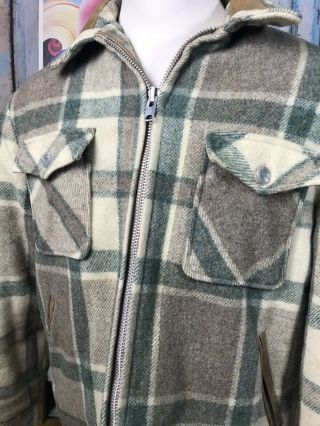 WOOLRICH Vintage 70’ - 80’s Faux Sherpa Lined Wool Outdoor Plaid Coat Size M/L 4