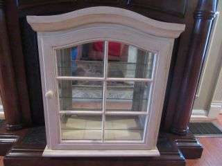 Bombay Company Antique White Wall Hanging Curio Cabinet 3 Tier - Rare Find