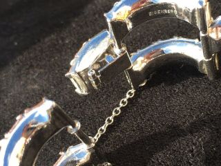 VNTG EISENBERG Signed Clear Ice Rhinestone Crystal Thick Silver Metal Bracelet 6