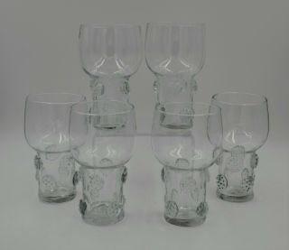 Set Of 6 Vintage Blenko Hand Blown Glass Tumblers 3753hb