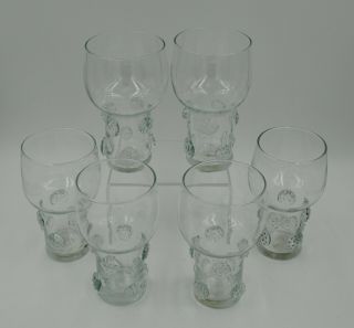 Set of 6 Vintage Blenko Hand Blown Glass Tumblers 3753HB 3