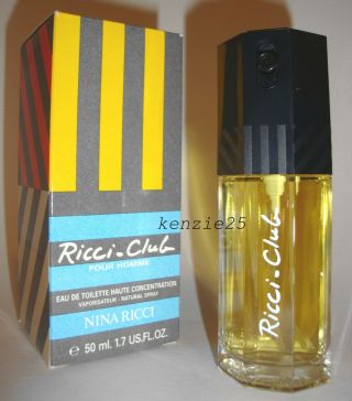 Nina Ricci Club Men Vintage Perfume Edt Haute Concentration 50ml Spray 1.  7oz Nib