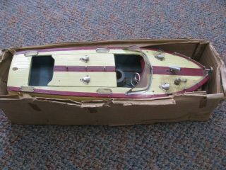 Vintage Tmy Battery Powered Boat 15 1/2 
