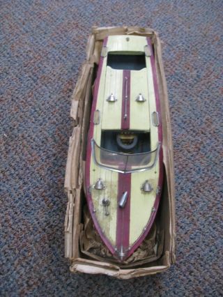Vintage TMY Battery Powered Boat 15 1/2 ' Attic Find 2