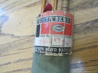 Vintage South Bend Bamboo Fly Rod 290 7 1/2 ' 2 Tips,  Canvas Sack E or HDH Line 5