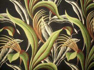 Lovely Vintage Tropical Lush Cotton Fabric Drapery Curtain Panels