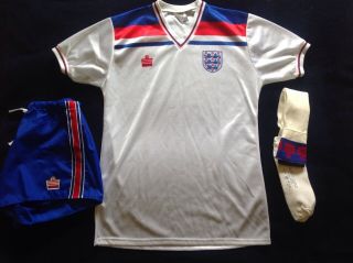 Rare Admiral England Kit Soccer Jersey Shirt 1982 Medium 38/40 Shorts & Socks