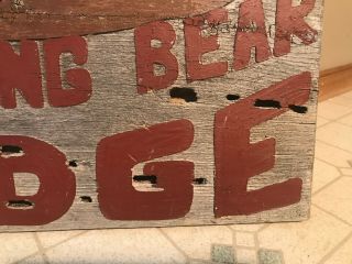 VINTAGE WOODEN SIGN OLD CABIN SIGN SLEEPING BEAR LODGE OLD HAND MADE 5