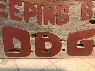 VINTAGE WOODEN SIGN OLD CABIN SIGN SLEEPING BEAR LODGE OLD HAND MADE 6