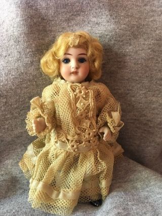 Antique German 5” Porcelain Doll W/ Jacket Rare