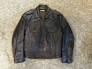 Harley - Davidson Leather Jacket Brown Vintage Mens Size 42