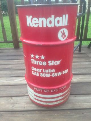 Vintage Kendall Gear Lube Oil Can 120 Gallons Drum Barrel Garage Gas Station
