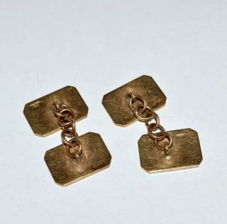 ART DECO VINTAGE CUFF LINKS 9CT GOLD ENGRAVED LOVELY CHAIN LINK 1922 7g 6