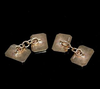 ART DECO VINTAGE CUFF LINKS 9CT GOLD ENGRAVED LOVELY CHAIN LINK 1922 7g 7