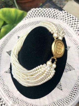 Gorgeous Vintage Carolee Multi - Strand Faux Pearl Necklace