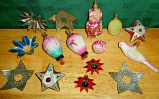 Vintage Milk Glass & Tin Christmas Lights - Lanterns,  Fruit,  Animals & Stars Nmm