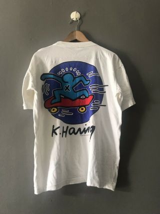 Vintage Rare 90’s The Estate Keith Haring 1991 Skateboard Pop Art Punk T Shirt