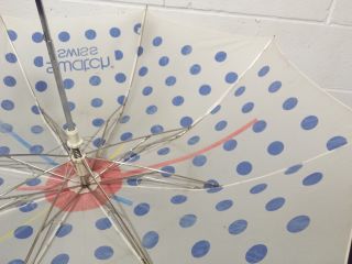 Vintage SWATCH WATCH UMBRELLA - White With Blue Polka Dots - VERY RARE - 4