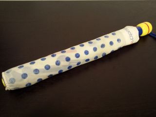 Vintage SWATCH WATCH UMBRELLA - White With Blue Polka Dots - VERY RARE - 6