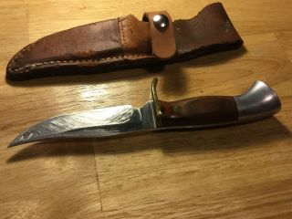 Vintage " Westmark U.  S.  A.  " Bowie Knife With Leather Sheath No.  702 Exceptional