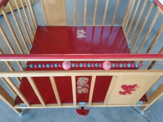 Playpen Vintage Antique Retro Wooden Crib Baby Bed Infant