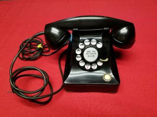 Vintage Model 302 Western Electric,  Black Rotary Desk Phone,