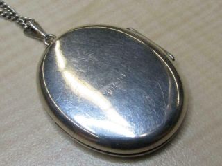 Antique James Swann & Sons Sterling Silver Jewelry Oval Locket Feather Etching 4