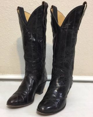 Vintage Justin Womens Full Eel Skin Boots Lower Upper Size 5 1/2 5.  5 0998