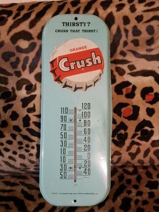 Vintage Orange Crush Thermometer 16x6