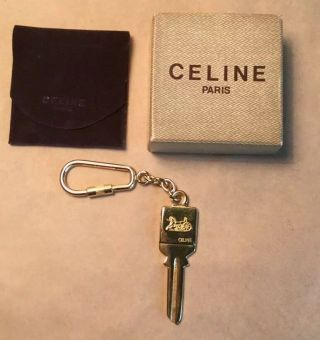 Authentic Celine Key Ring /gold Tone /horse Carriage / Vintage