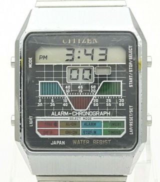 Rare Vintage Citizen Dq - 5012 Digital Alarm Chronograph Japan Men 