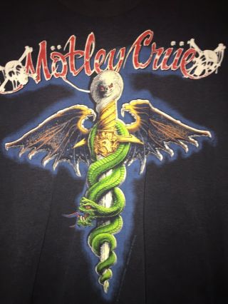Vtg Rare 89 Motley Crue Tour Shirt Dr Feelgood Guns N Roses 80s Metal M 50/50