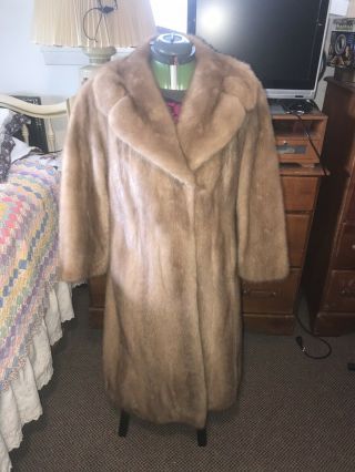 Vintage Blonde Mink Fur Coat,  3/4 Length Long.  Mink