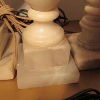 4 Different Neoclassical Alabaster Marble Table Lamps or Parts Vintage 6