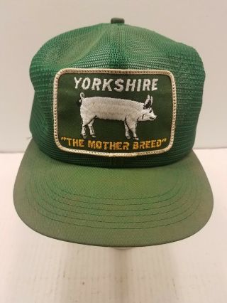 Vintage Mesh Snapback Patch Trucker K Brand Hat Yorkshire " The Mother Breed " Rare