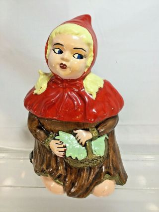 Very Rare Little Red Riding Hood Vintage Cookie Jar By California Originals (cl)