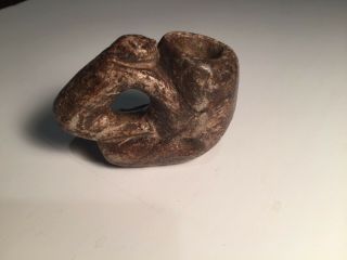 Vintage Carved Stone Effigy Pipe With Animal