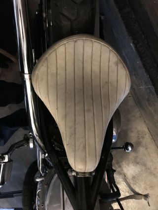 Vintage Antique Leather Chopper Bobber Seat Saddle Bates Style Panhead Flathead