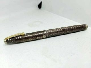 Vintage Sheaffer Imperial Diamond Sterling Silver Fountain Pen 14k 585 Nib