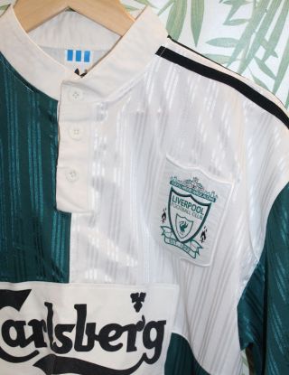 Men ' s ADIDAS Vintage LIVERPOOL FC LFC 1995 - 95 Away Shirt UK Size L - L03 2