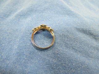 Lovely Vintage Women ' s Gold Filled Floral Design Sapphire Ring Size 9 6