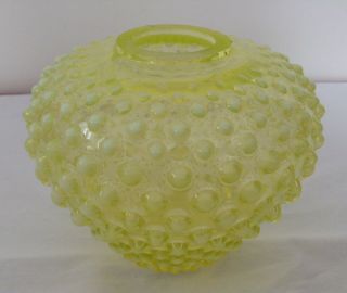 Rare Vintage Fenton Art Glass Topaz Opalescent Hobnail Large Lamp Font