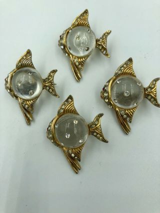Four Vintage Jelly Belly Angel Fish Brooches